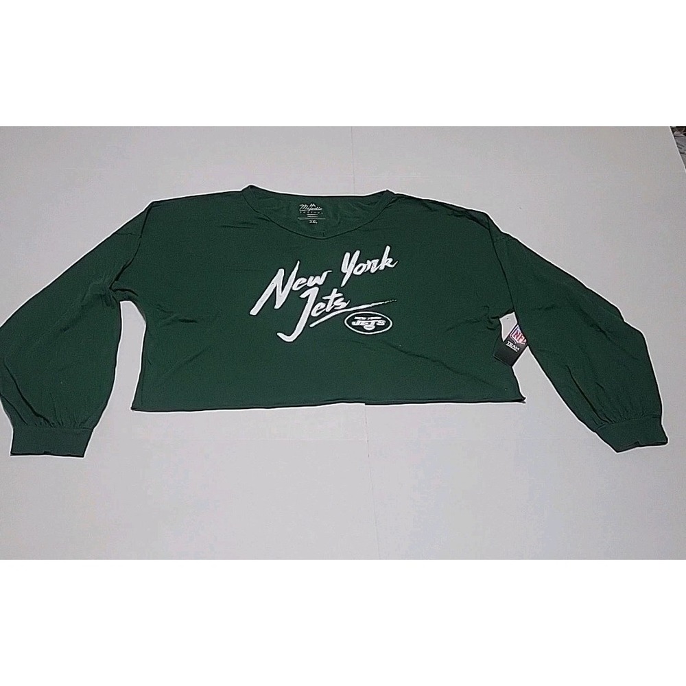 NFL Women's New York Jets Cropped T-Shirt, Green, 2XL Gardner